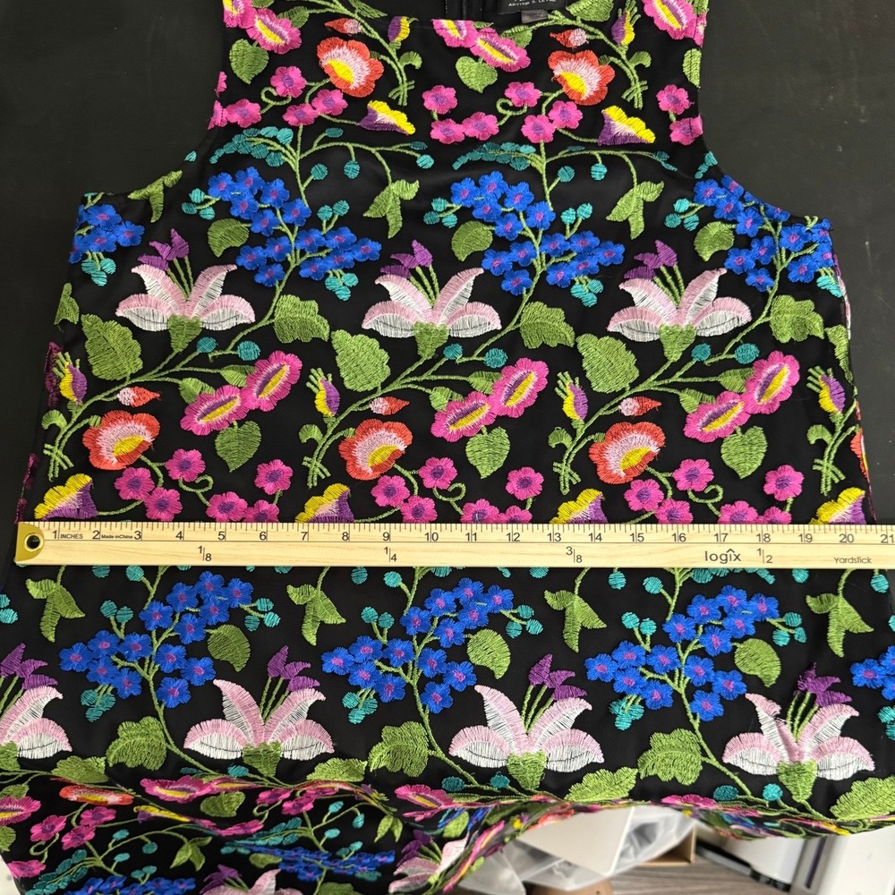 Colorful Floral Embroidered Mesh Dress A Line Sleeveless‎ Occasion 10 - Picture 9 of 11